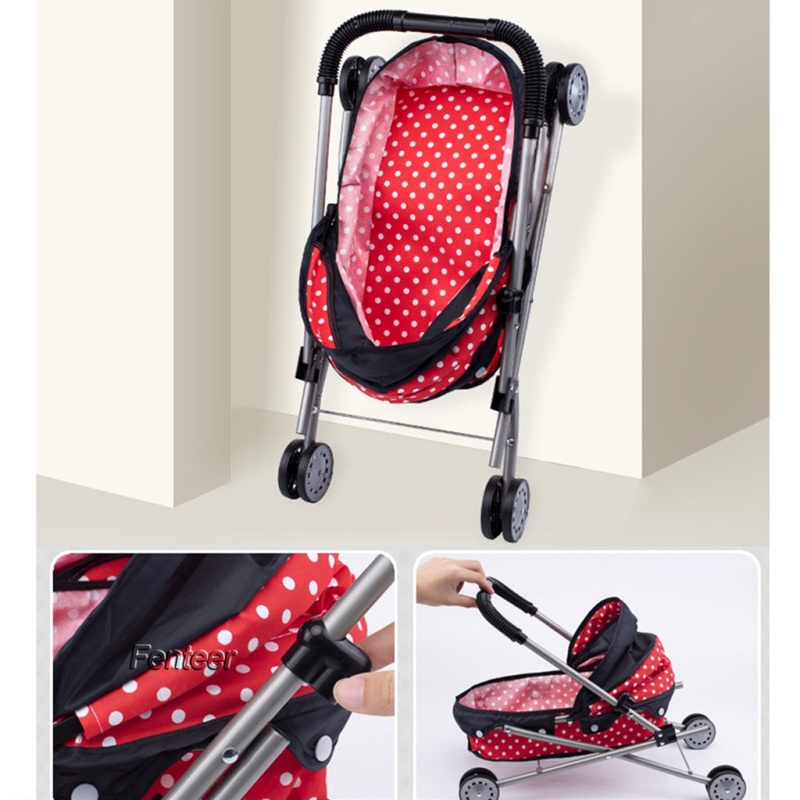 fenteer-mini-plastic-dotted-baby-doll-stroller-trolley-kids-pretend-play-toys