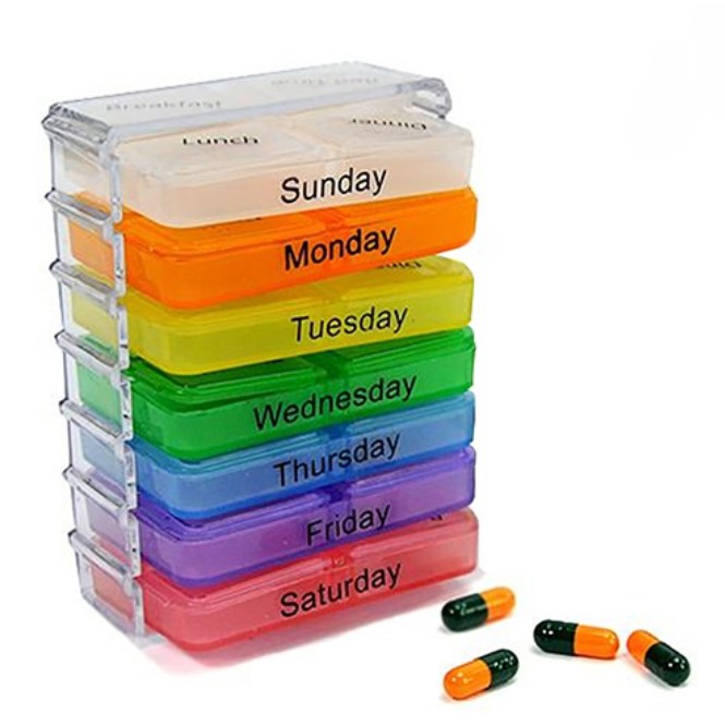 กล่องใส่ยา-7-วันกล่องบรรจุรายสัปดาห์ผู้ถือยากล่องเก็บของ-แท็บเล็ตตลับยาทางการแพทย์ขนาดใหญ่-7-ช่อง