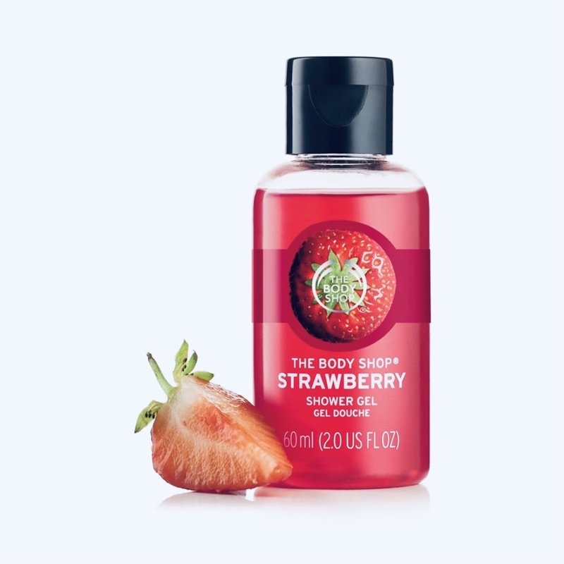 The body shop strawberry shower gel 60 ml. เดอะ บอดี้ ช็อป สตรอเบอร์รี่