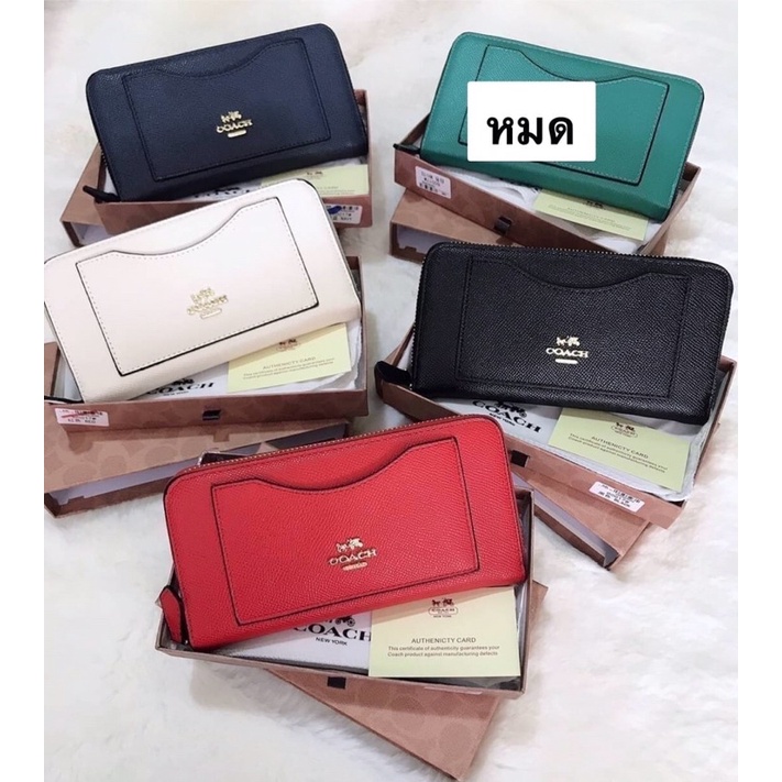 กระเป๋าสตางค์-coach-ซิปรอบใบยาว-พร้อมส่ง-ขาว-กรม-ดำ