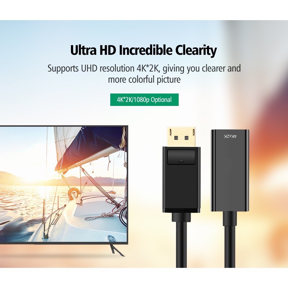 ภาพสินค้าHDMI DisplayPort To HDMI 4Kx2K Adapter, DP Display Port To HDTV Converter Male To Female จากร้าน locomputer บน Shopee ภาพที่ 2