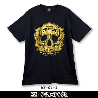 Overdose T-shirt เสื้อยืดคอกลม สีดำ รหัส AF-04-1(โอเวอโดส)