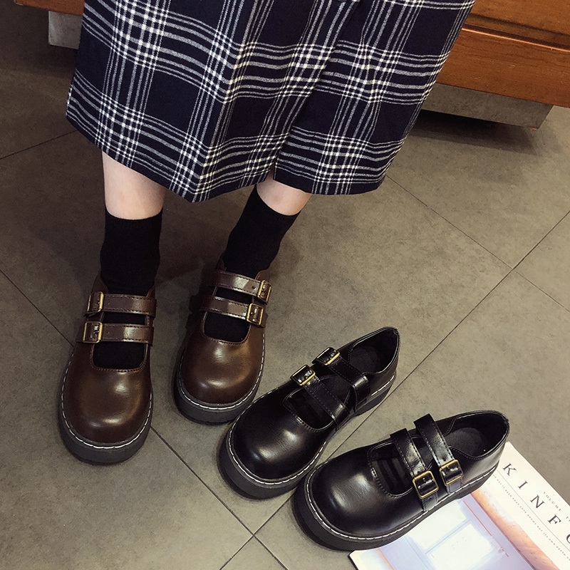 ภาพหน้าปกสินค้ารองเท้าแฟชั่นสตรี ลมอังกฤษส้นต่ำรองเท้าหนังขนาดเล็กผู้หญิง