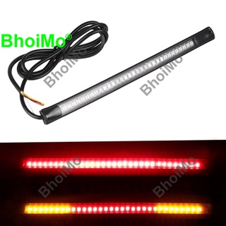 Bhoimo หลอดไฟเลี้ยว ไฟเบรก ไฟสัญญาณเลี้ยว DRL 20.5 ซม. 8 นิ้ว 48SMD LED SUV 2835 ชิป 3014 DC12V สีแดง กันน้ํา สําหรับรถยนต์ รถจักรยานยนต์