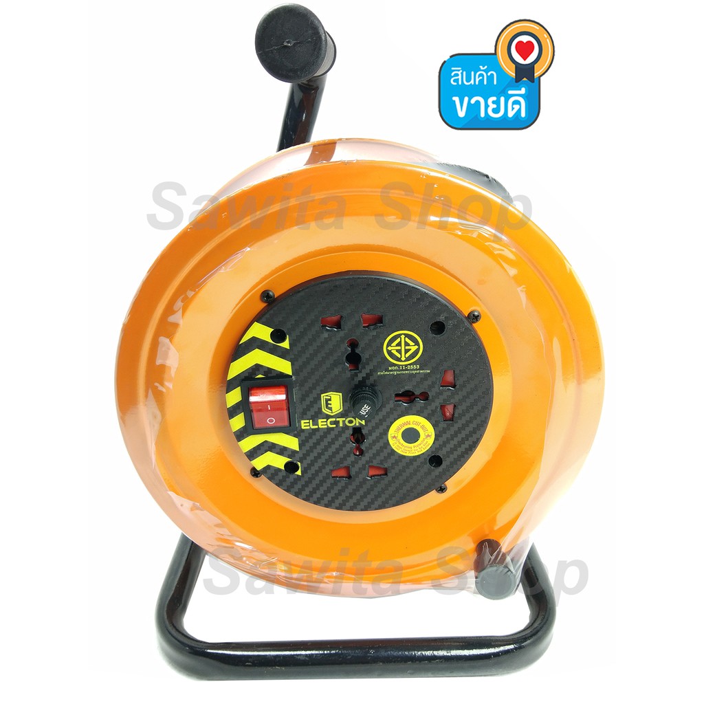 ล้อเก็บสายไฟ 3 ช่อง สีส้ม Electon EH2-M21010 สินค้าคุณภาพ #0104 ...