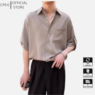 ☆Cpeic★【M-2XL】เสื้อเชิ้ตแขนสั้นลําลอง ทรงหลวม ระบายอากาศ ใส่สบาย สไตล์ญี่ปุ่น แฟชั่นฤดูร้อน สําหรับผู้ชาย