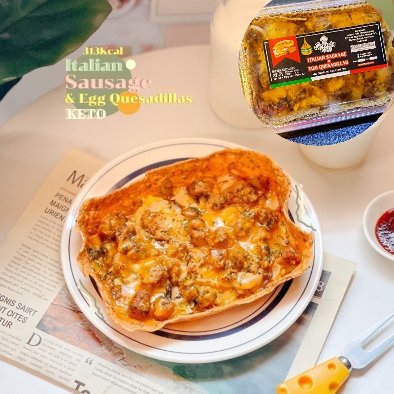 ภาพหน้าปกสินค้าคีโต Italian Sausage & Egg Quesadillas เคซาเดียไส้กรอกอิตาเลียน ไข่ และชีส