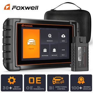 Foxwell NT809BT OBD2 เครื่องสแกนเนอร์วินิจฉัยรถยนต์ บลูทูธ ทดสอบแอคทีฟ & เครื่องสแกนควบคุมสองทิศทาง