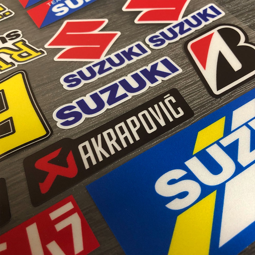 สติ๊กเกอร์สะท้อนแสงรถจักรยานยนต์-racing-วิบาก-โลโก้-suzuki-สติ๊กเกอร์กันน้ำ