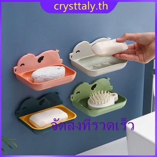 ✨CRY✨ที่วางสบู่ ที่วางสบู่ติดผนัง (รูปปลาโลมา) กล่องสบู่ 4 สี กล่องใส่สบู่ 2 ชั้น ไม่ต้องเจาะรูที่ผนัง รับน้ำหนักได้เยอะ คุณภาพดีรับประกันคุณภาพ