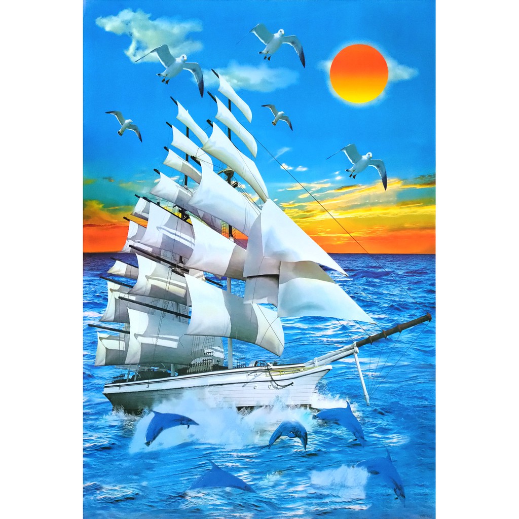โปสเตอร์-รูปถ่าย-เรือสำเภา-ภาพมงคล-เสริมฮวงจุ้ย-barque-poster-23-x34-inch-clipper-tall-ship-sailing-ship-v3
