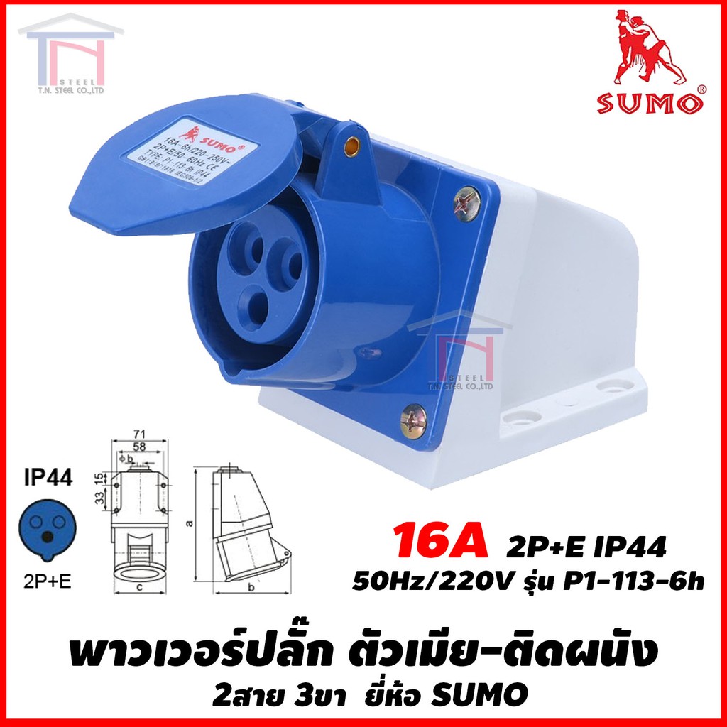พาวเวอร์ปลั๊ก (ตัวเมีย - ติดผนัง) ปลั๊กพาวเวอร์ 16A และ 32A ยี่ห้อ SUMO ...