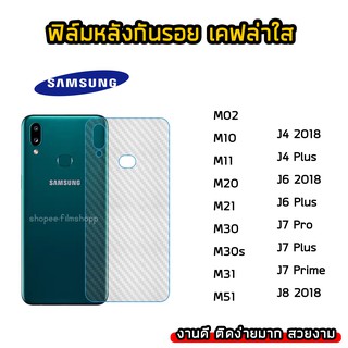 ฟิล์มกันรอยหลัง Samsung ทุกรุ่น M02 M10 M11 M20 M30s M51 J6Plus J8 J4Plus M21 ฟิล์มหลังเคฟล่า แบบใส ฟิล์มเคฟล่า