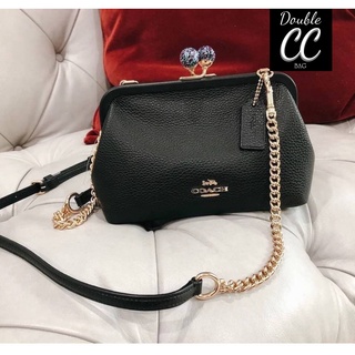 (แท้ 💯%‼ Factory) CO ACH NORA KISSLOCK CROSSBODY IN SIGNATURE CANVAS