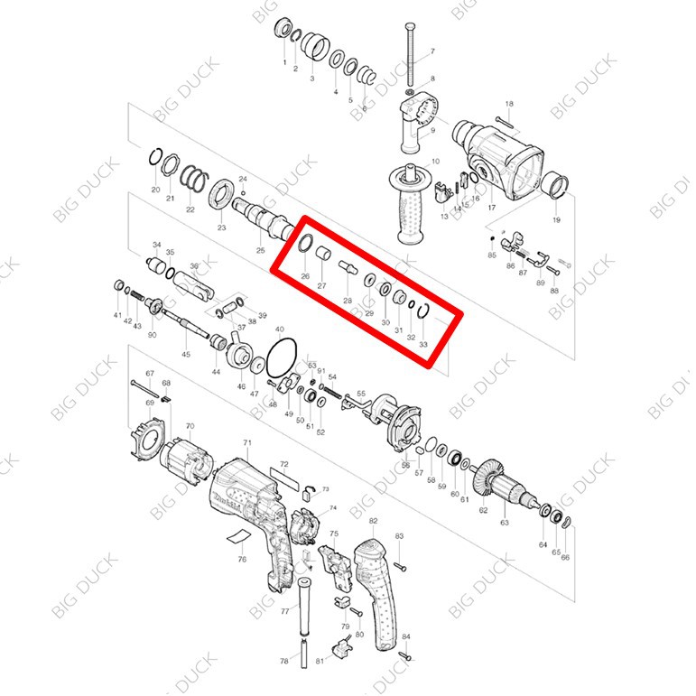 ชุดแกนกระแทก-ชุดซ่อมแกนกระทุ้ง-makita-มากีต้า-รุ่น-hr2470f-คนละตัวกับรหัส-ft-hr2230-hr2453-hr2454-hr2460