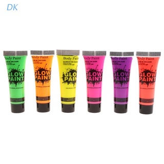 Dk 6 หลอด Uv เรืองแสง Blacklight แต่งหน้าใบหน้าและร่างกายสีนีออนเรืองแสงล้างทําความสะอาดได้สีร่างกาย