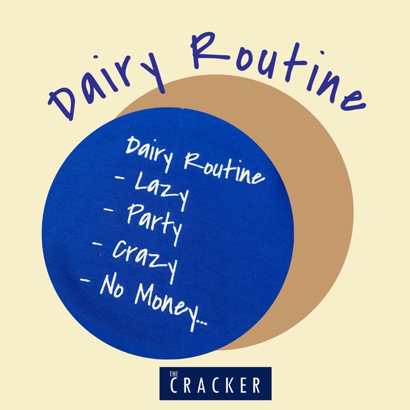 dairy-routine-เสื้อยืดโอเว่อร์ไซส์-คอไม่กว้าง-ผ้าไม่ต้องรีด