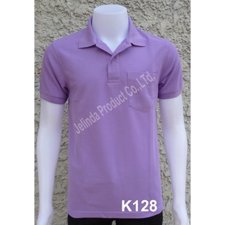 สินค้า TshirtDD Polo#128 เสื้อโปโลชาย  หญิง  สีม่วง