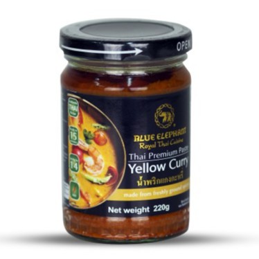 น้ำพริกแกงกะหรี่-220กรัม-blue-elephant-yellow-curry-paste-220g