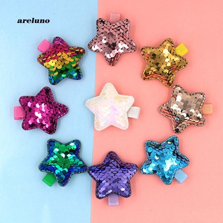 ARLO_Children Baby Girls Shiny Sequins Five-pointed Star Shape Side Clip Hairpin