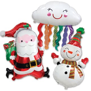 555paperplus ซื้อใน live ลด 50% ลูกโป่งฟอยล์ ซานต้า snowman ปีใหม่  ลูกโป่งแฟนซี ลูกโป่งจัดงานปีใหม่ GD115