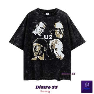 เสื้อยืดโอเวอร์ไซส์เสื้อยืด พิมพ์ลายวง U2 WASHING VINTAGE (เสื้อยืด โอเวอร์ไซซ์) -7 LIGHT Off HOMES-3XL