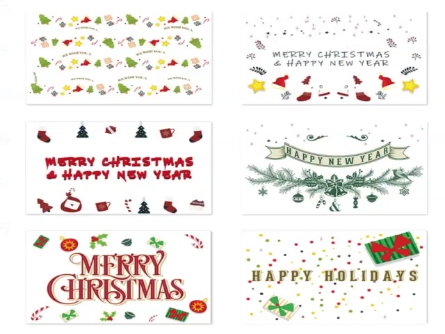 โปสการ์ดอวยพรคริสต์มาส-พร้อมสติกเกอร์ซองจดหมาย-ลายสุขสันต์วันคริสต์มาส-เทศกาลปีใหม่-ฤดูหนาว-6-ชิ้น