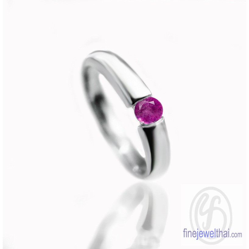 finejewelthai-แหวนทับทิม-แหวนเงิน-แหวนพลอย-ทับทิมแท้-เงินแท้-พลอยประจำเดือนเกิด-ruby-birthstone-silver-ring-r1178rb