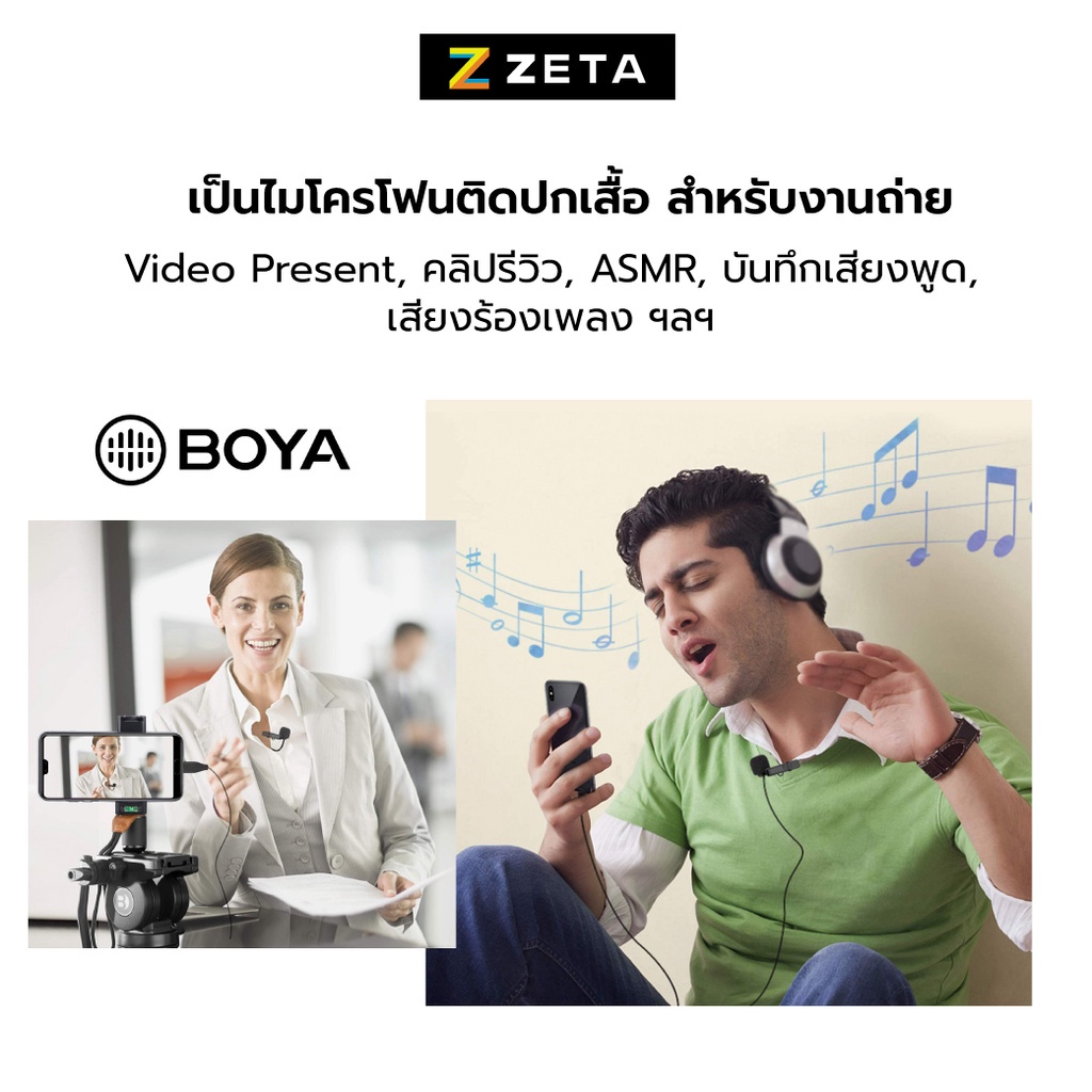 ภาพหน้าปกสินค้าไมค์ Boya BY-M1, Boya BY-M1S , Boya By-m1Pro ไมโครโฟน หนีบปกเสื้อ ไมค์กล้องและมือถือ อุปกรณ์เสริมเครื่องเสียง จากร้าน zeta_officialshop บน Shopee