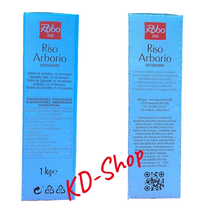 โรโบ Robo ข้าวอาร์โบริโอ Arborio Rice (สำหรับรีซอตโต้)ขนาด 1 กิโลกรัม ...