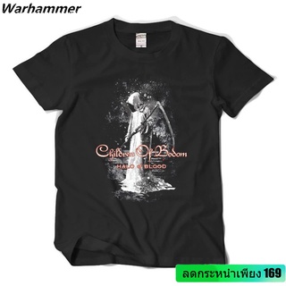 เสื้อยืดลําลอง สําหรับผู้ชาย แขนสั้น พิมพ์ลาย Style Of Bodom Street Metal Halo Of Blood สีดํา SDF78859