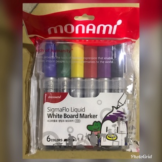 ปากกาไวท์บอร์ดคละสี ยี่ห้อโมนามิ แพ๊ค 6 สี (มี 2 =ชุดให้เลือก) Monami