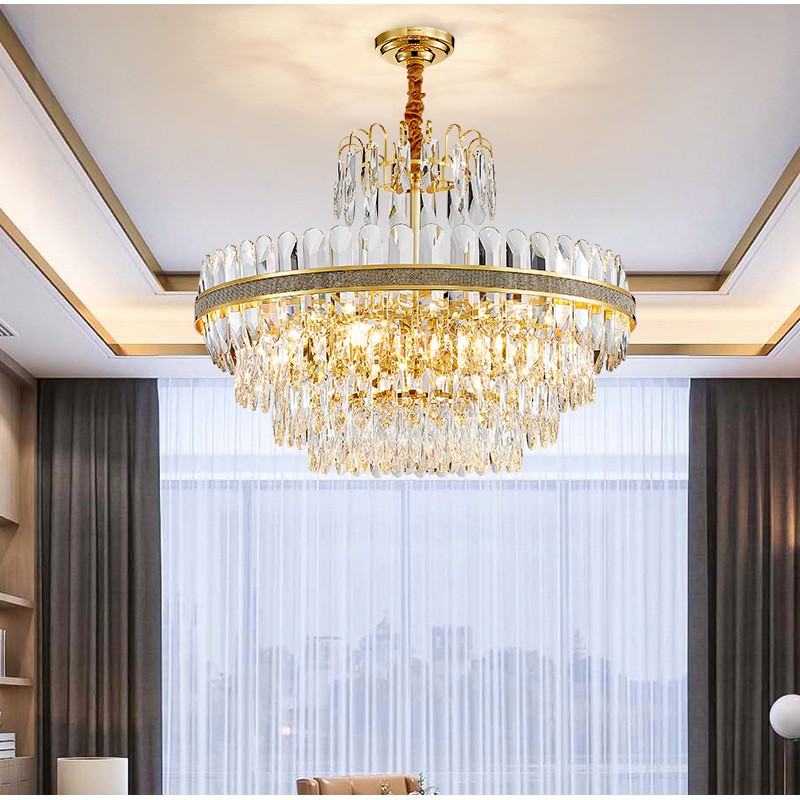 แสงสีทองหรูหราแสงคริสตัลledห้องนั่งเล่นโคมระย้าบรรยากาศแฟชั่นร้านตกแต่งแสงด้านหลังร้านอาหารที่ทันสมัยห้องนอนโคมไฟ-elsz
