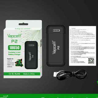 [ชาร์จเร็ว 2 ก้อน] Vapcell P2 + PowerBank 18650