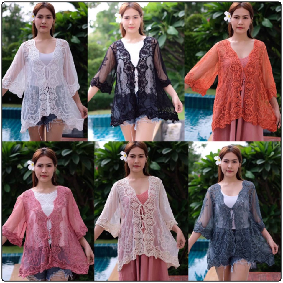 เสื้อคลุมซีทรูแฟชั่น-เสื้อคลุมชายหาดลายสวยๆ-ใส่ได้ทุกโอกาส-มีทั้งหมด-6สีให้เลือกได้ตามใจชอบ