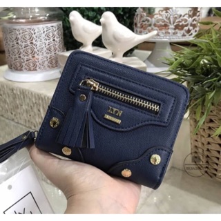 LYN Short Wallet With Zip (outlet) สีกรม
