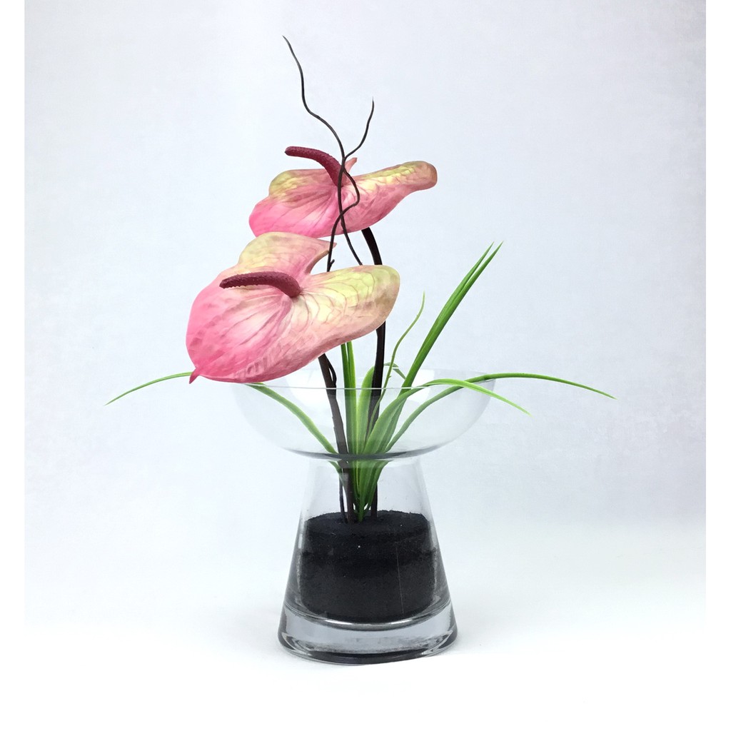 orientalfineart-แจกันดอกไม้ประดิษฐ์-ดอกหน้าวัวในแจกันแก้ว-ดอกไม้ตกแต่งสไตล์นอร์ดิก-ดอกไม้พร้อมแจกัน