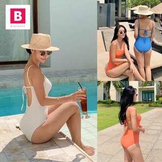 BikiniFC🧸 (M-XL) SB194 มี3สี บิกินี่ ชุดว่ายน้ำวันพีซสายผูกหลัง บรามีฟองน้ำเสริม ชุดเที่ยวทะเล