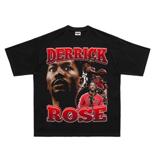 เสื้อยืดโอเวอร์ไซส์[Yootaaa] เสื้อยืดแขนสั้น ผ้าฝ้าย ทรงหลวม ลาย NBA Derrick Rose แฟชั่นสไตล์ฮิปฮอป 2022S-3XL