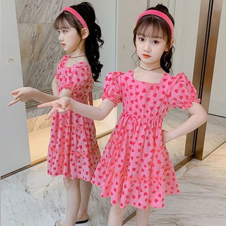 🙌เดรส ชุดเดรสเด็กผู้หญิงฤดูร้อนใหม่สไตล์เกาหลีกลวงชุดเจ้าหญิงเด็กโตสุทธิดาราสาวฝรั่งกระโปรง