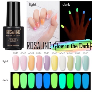 Rosalind สี Glow in the Dark ทาเล็บเจล ขนาด 7 ml มี 10 สี มีของพร้อมส่ง ไม่ต้องรอ มีเก็บปลายทาง