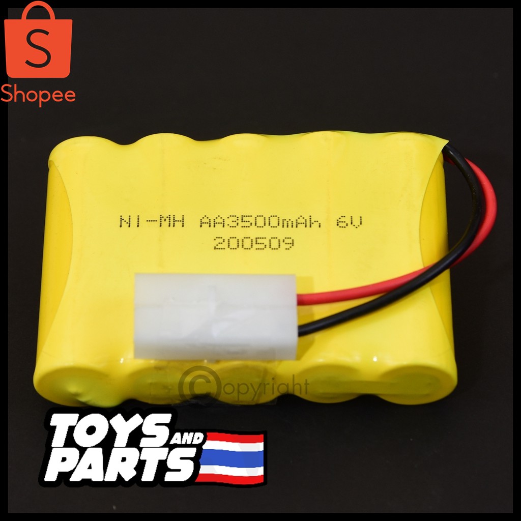 ถ่านรถบังคับ-ni-mh-6v-3500-mah-แบบชาร์จไฟได้-ปลั๊กแบบ-2-สาย-เหมาะสำหรับรถบังคับ-รถถังบังคับ-ร้านค้าคนไทย