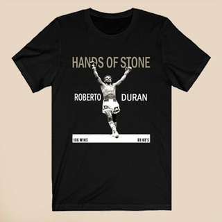 คอลูกเรือเสื้อยืด พิมพ์ลาย Roberto Duran Hands Of Stone Boxing Champion สีดํา สําหรับผู้ชายS-5XL