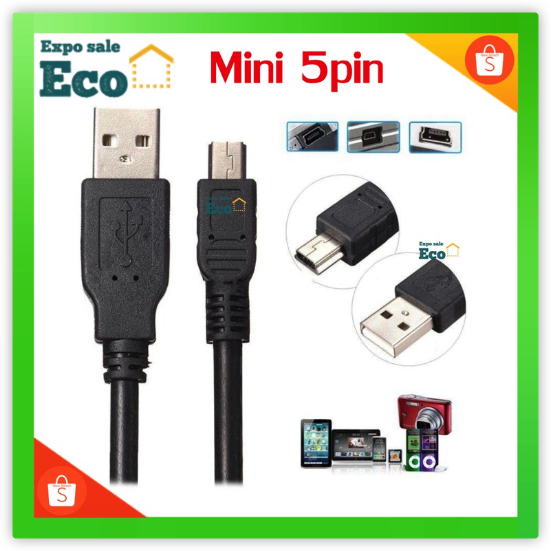 ภาพหน้าปกสินค้าสาย USB TO MINI / 5PIN สายกล้องติดรถ สายชาร์จกล้อง ยาว 1.5 - 5 เมตร