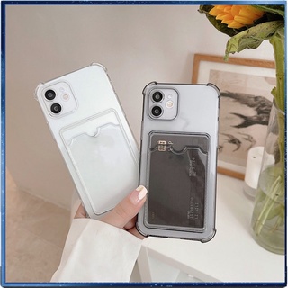 เคสใสใส่บัตร ใสกันกระเเทก ใส่บัตรได้ เคสกันกระแทกเคสใส่บัตร เคสใสทรงสี่เหลี่ยม เหมาะสำหรับ 7/8/6 12/12pro 11/13/13promax