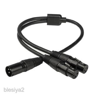 xlr male to dual female xlr y cord balanced สายเคเบิ้ลอะแดปเตอร์เชื่อมต่อไมโครโฟน