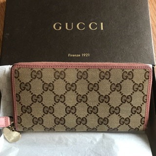 Gucci wallet zip แท้ มือ2 สภาพ 93% มีกล่อง ถุงกระดาษ