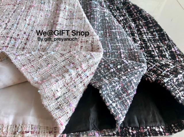 ภาพสินค้าWe@GIFT XS-XL กระโปรงผ้าชาแนล เรียบหรูดูแพง  สไตล์เกาหลี จากร้าน gift_preyanuch บน Shopee ภาพที่ 3