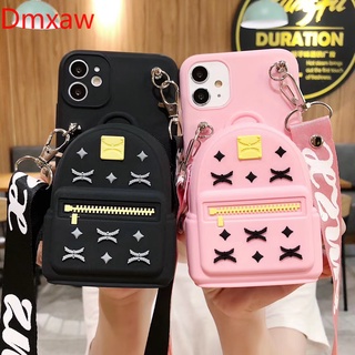 เคสโทรศัพท์มือถือแบบนิ่ม พร้อมกระเป๋าสตางค์ และสายคล้อง หรูหรา สําหรับ Xiaomi Redmi Note 11 Pro Max 11s 10 Pro 10s Note 9 9s 8 8T 7 6 Pro