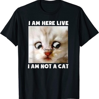 พร้อมส่ง เสื้อยืดแขนสั้น ผ้าฝ้าย 100% พิมพ์ลาย I Am Here Live I Am Not A Cat Lawyer Cat Meme Ideas หลากสี แฟชั่นฤดูร้อน